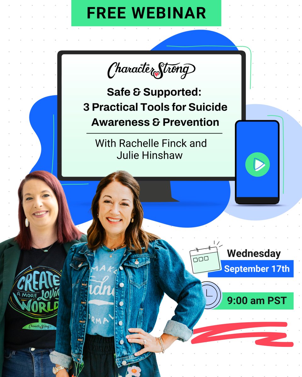 🚨𝙏𝙬𝙤 𝙋𝙤𝙬𝙚𝙧𝙛𝙪𝙡 𝙒𝙚𝙗𝙞𝙣𝙖𝙧𝙨 𝙉𝙚𝙭𝙩 𝙒𝙚𝙚𝙠🚨

1) "Tackling the #Attendance Crisis: Creating a Culture Where Students Want to Be" 
2) "Safe &amp; Supported: 3 Practical Tools for Suicide Awareness &amp; Prevention" 

Save your seat below! #Education #CharacterStrong