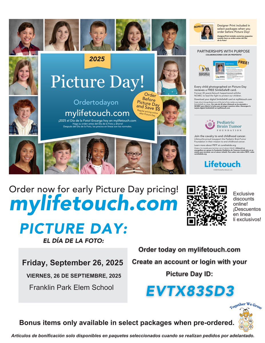 Aduncanson_FTPS's tweet image. Say Cheese! Save the Date for Picture Day happening September 26th! Order today on mylifetouch.com and enter picture day ID: EVTX83SD3 @Principal_Stein @VPSikorski_FTPS