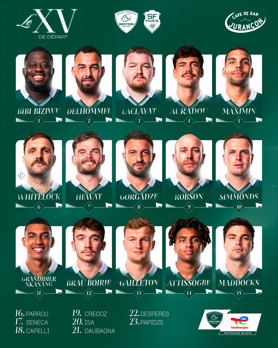 📋 𝐋𝐚 𝐜𝐨𝐦𝐩𝐨

🔥 Nos 23 𝐕𝐞𝐫𝐭 𝐞𝐭 𝐁𝐥𝐚𝐧𝐜 pour la réception du Stade Français Paris samedi à 16h30 au Hameau !

🎟️ Par ici pour prendre vos places 👉 bit.ly/4nhXwer 

#SPSFP #TOP14 #HonhaSection