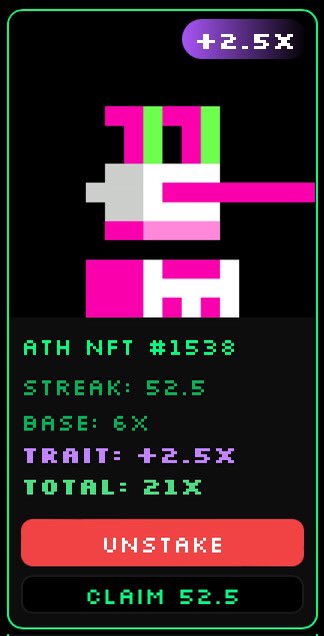 we’re going streaking! 

<a href="/AllTimeHighsX/">ATH</a> staking and dashboard is alive and better than ever! dev has no quit. 😤👑

$ATH