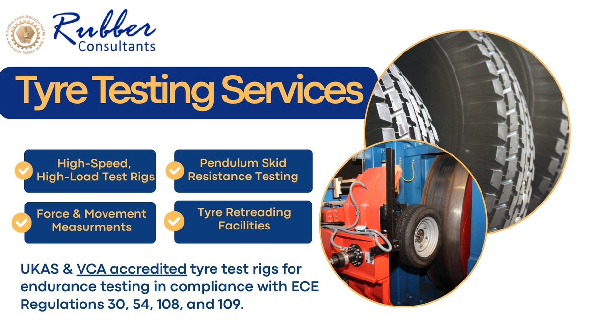 At Rubber Consultants, we support the tyre industry with innovative testing and development solutions. 

Contact us! 
📞 +44 (0)1992 584 966 
✉️ info@rubberconsultants.com 
🌐 rubberconsultants.com 

#TyreIndustry #TyreDevelopment #SustainableTyres #TyreTesting #RubberTesting