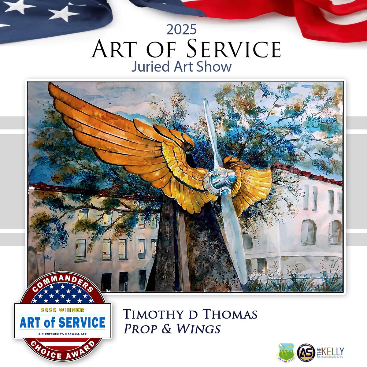 Congrats to Tim Thomas, artist of Prop &amp; Wings, for winning the Commander's Choice Award! 

View the entire Art of Service gallery at: ow.ly/Qo3r50WTUr2

Thank you to all who made this year’s show a success in honoring service, dedication, and creativity.