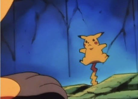 cedaar's tweet image. ok not a huge fan of these designs but… it is kinda sick that mega raichu x has a design callback to pikachu’s winning tail standing technique from the original battle against lt. surge’s raichu