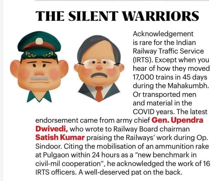 AitcaIndia's tweet photo. @AshwiniVaishnaw 
@SpokespersonMoD
@RailMinIndia 
@IRTSassociation 
@ShivajiIRTS 
The real praises come from real heroes - Our Army.
AITCA joins hands to appreciate the contribution of IR, not only in war like situations but whenever needed as seen during COVID-19.👏👏 https://t.co/2yIhiC3ckW
