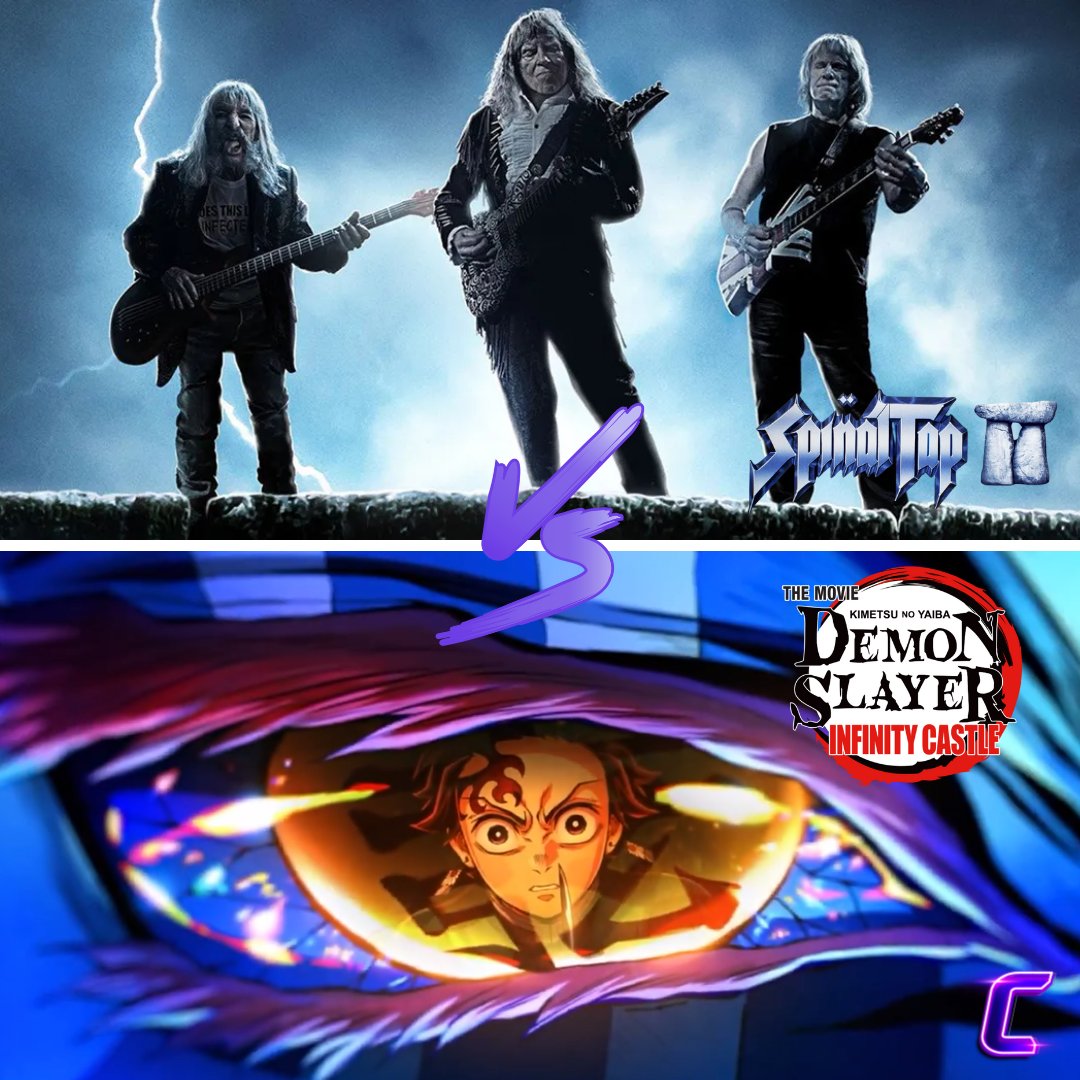 Criticless_inc's tweet image. 🎸⚔️ Epic showdown alert! 📽️ This weekend, it's *Spinal Tap II* vs. *Demon Slayer: Infinity Castle*! 🤔 Which movie will rock the Criticless score higher after the weekend? Cast your vote below! 🎬 #SpinalTapII #DemonSlayer #MovieBattle #Criticless