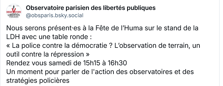 Observatoire parisien des libertés publiques tweet media