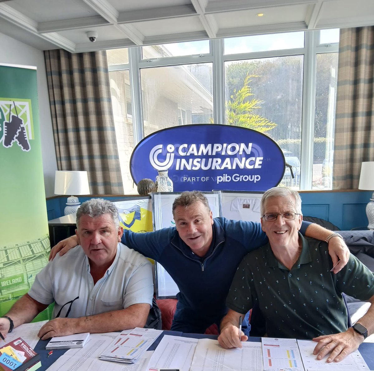Galway United legends Gerry Daly, Martin McDonnell and John Mannion at todays IPFBA Golf Classic at Galway Bay Golf

All are welcome to the prizegiving at Monroes  Tavern from 8.30pm this evening