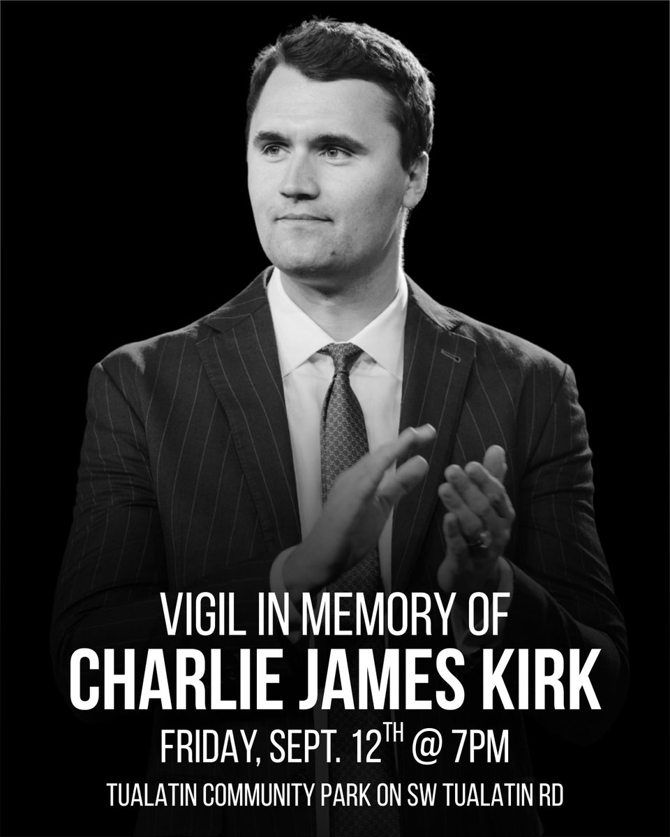 davidmedinapdx's tweet photo. 🚨TONIGHT in Tualatin, Oregon. 

Let's come together, pray together and become stronger together. I need this, and I know many do too.

All are welcomed. There's no need to donate or anything. Just come and let's remember Charlie together. SHARE THIS! https://t.co/ndzLKEtMxY