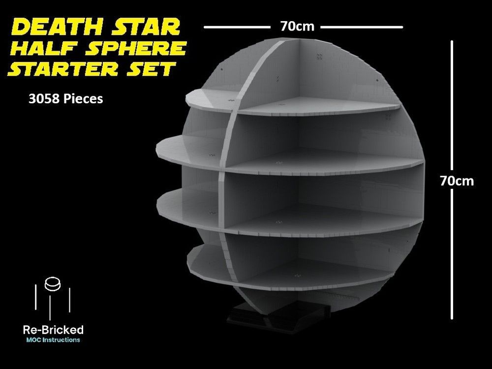 Death Star Half Sphere UCS scale Starter set 70cm by <a href="/PaulPettifor/">Re-Bricked</a> #LEGO reb.li/m/234974?spot=…