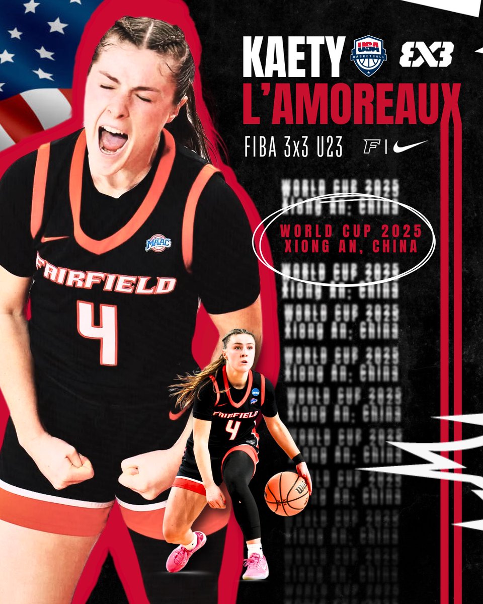 𝗡𝗔𝗧𝗜𝗢𝗡𝗔𝗟 𝗧𝗘𝗔𝗠 🇺🇸🇺🇸

HUGE Congrats to <a href="/kaetylam/">kaetylam</a> who was chosen to compete for Team USA in the FIBA 3X3 U23 World Cup‼️

▶️: fairfieldstags.com/news/2025/9/12…

🏀🤘🇺🇸