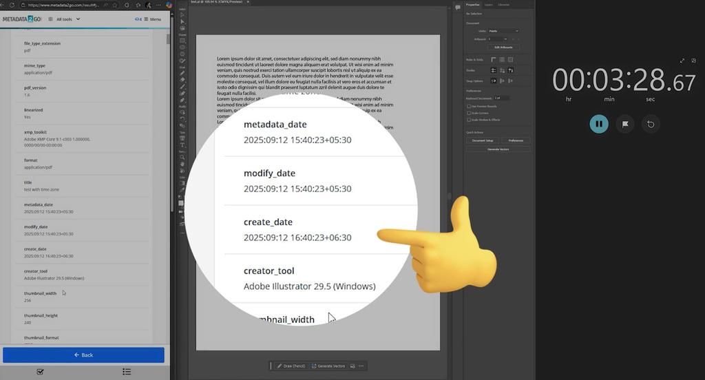 No matter how much you tamper with the default settings, you will inevitably be caught. Just check your own video, it exposes your actions and highlights your poor observation skills. Let me explain:  In the metadata of the file you exported after adjusting to Myanmar time, the