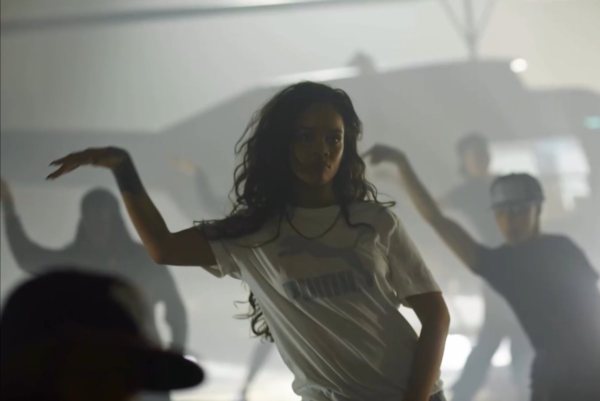 Rihanna rehearsing for her performance at the iHeartRadio Music Awards (2015).