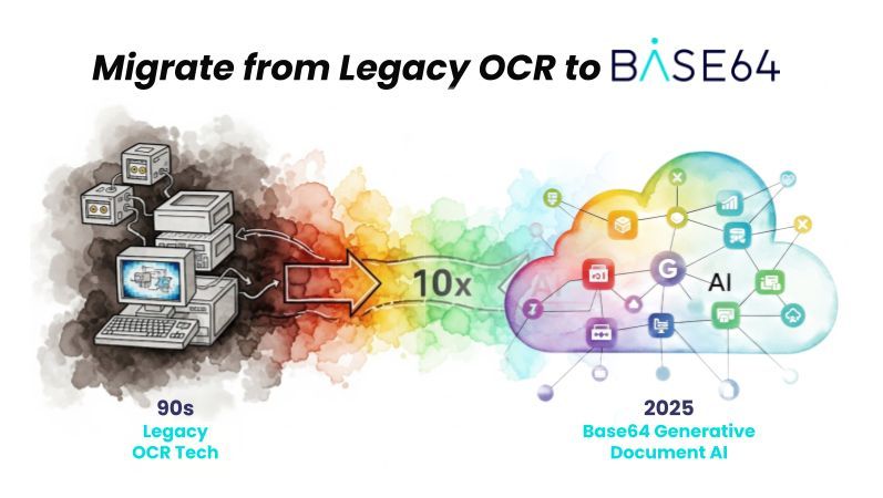 Base64ai's tweet image. Base64 launched 1 cent #OCR and fixed-price #unlimited usage #DocumentAI packages. Our zero-risk #migration takes less than an hour. Learn more at base64.ai/contact or call 833-866-4646 today!