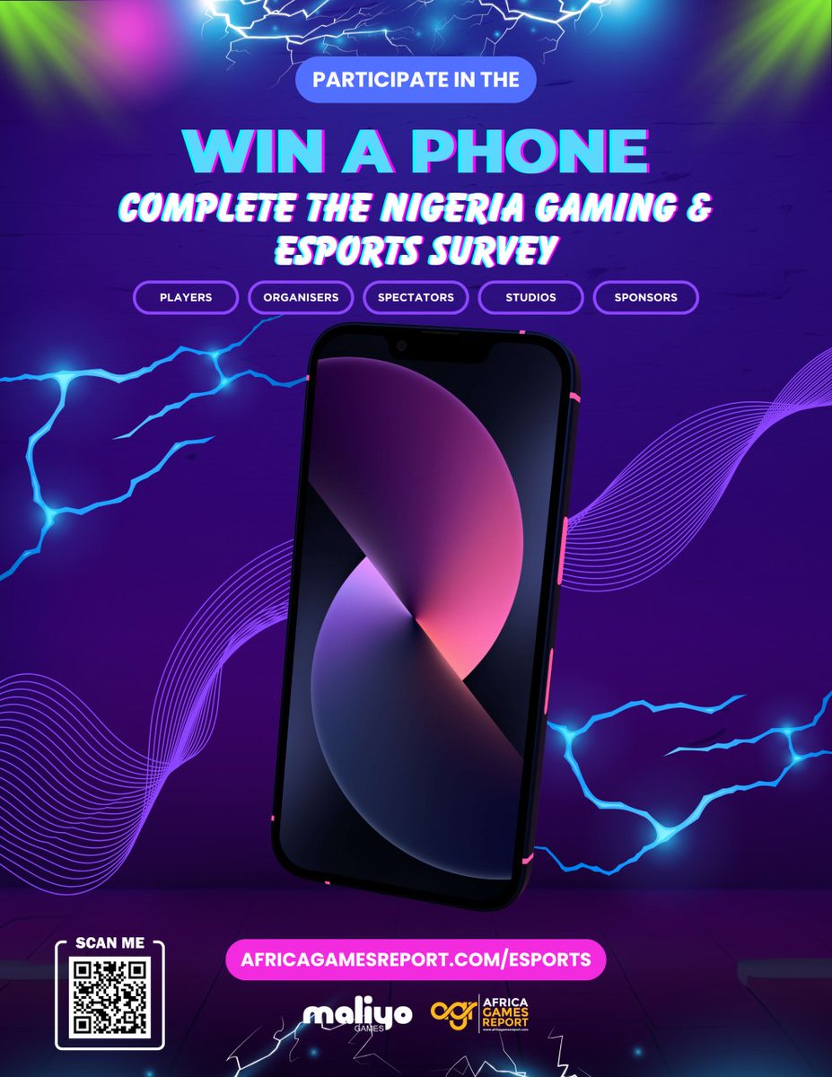 🚨Win a Brand New Phone 🚨

Take part in the Nigeria Gaming &amp; Esports Survey 2025 

✅Complete the survey
✅Download &amp; rate Safari City ⭐⭐⭐⭐⭐
✅Enter your details

🎉Raffle takes place at the Maliyo Games booth, ComicCon 2025, Landmark Lagos – Sat, Sept 13th