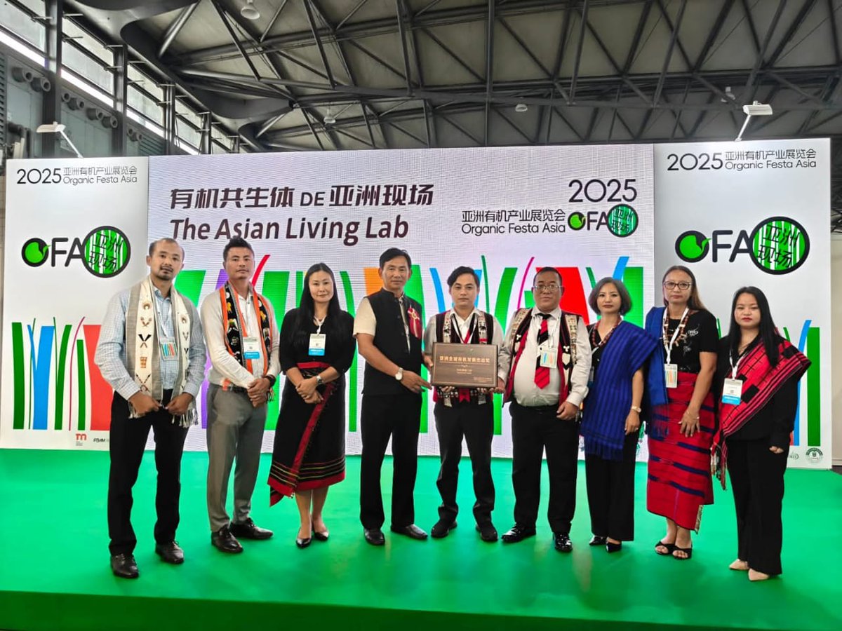 k_salhoutuonuo's tweet photo. Proud moment for Nagaland as it is honoured with the Distinguished Holistic Organic Developments Award 2025 at Organic Festa Asia, Shanghai.  This global recognition celebrates our state's commitment to #organicfarming  sustainable growth. https://t.co/mQ0y8d8BI2