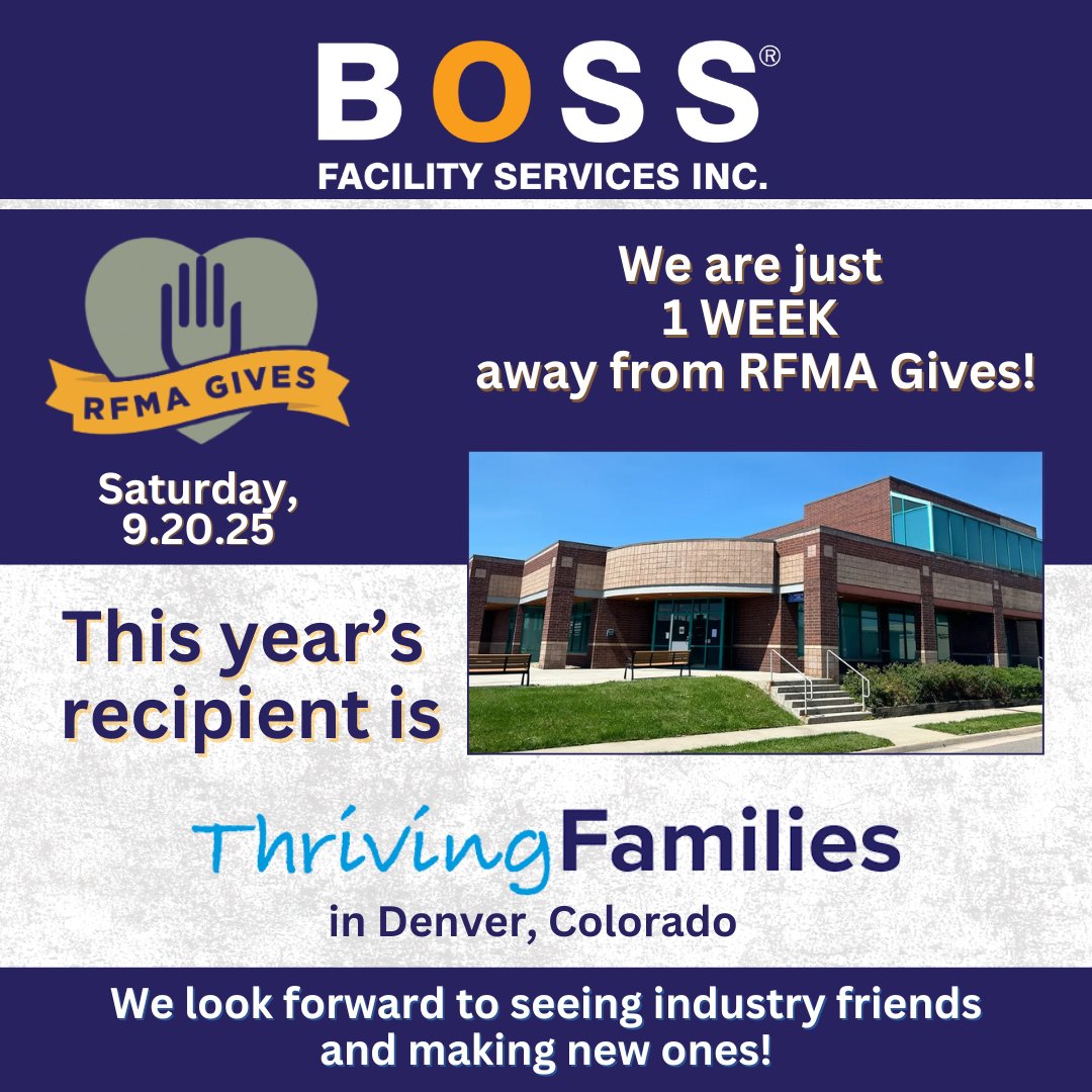 BOSSFSI's tweet image. We are just one week away from RFMA Gives 2026 and are so proud to once again volunteer for such a great event. Looking forward to seeing all our industry friends from across the nation come together to help Thriving Families. ❤️ 
#boss #bossfsi #rfma #rfmagives #giveback