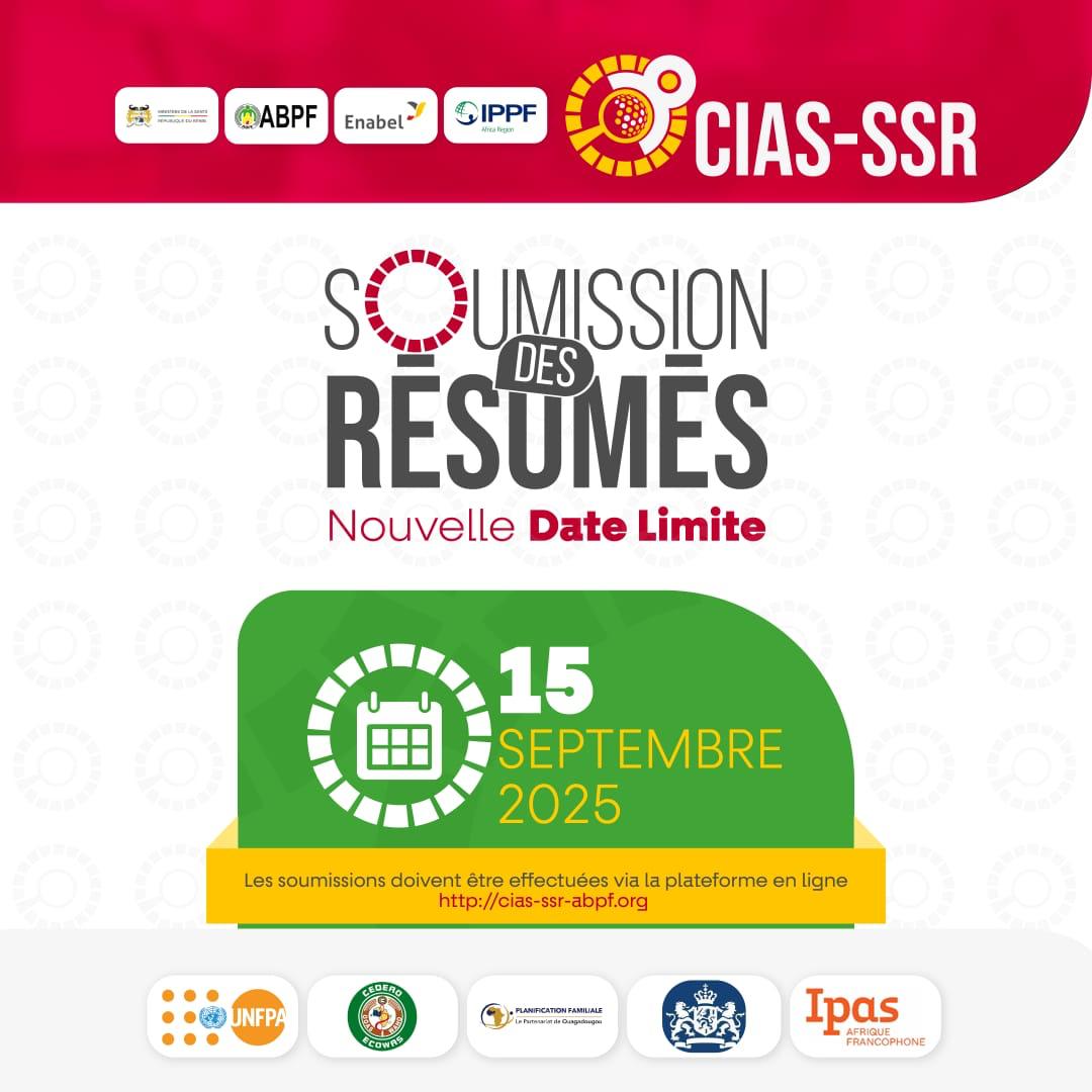⏳ Vous n’avez pas encore soumis votre résumé pour le CIAS-SSR ?
Bonne nouvelle ! La date limite est reportée au 15 septembre 2025.
Pour postuler, 👉cias-ssr-abpf.org