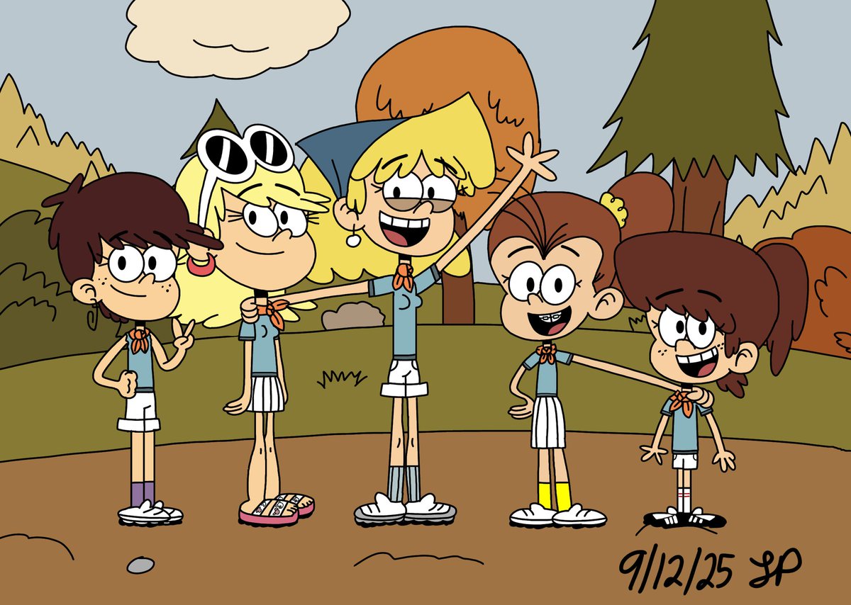 Another draw during the Camp Mastodon Arc continues now with the Loud sisters right here! All in their uniforms description in the ALT hope you guys love it! 

#theloudhouse #fanart #LoriLoud #LeniLoud #lunaloud #luanloud #lynnloudJr #ibispaintx #campmastodon #Nickelodeon