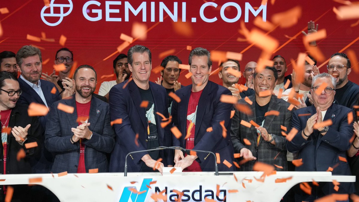 NEWS: Winklevoss backed crypto exchange Gemini goes live on the Nasdaq.
