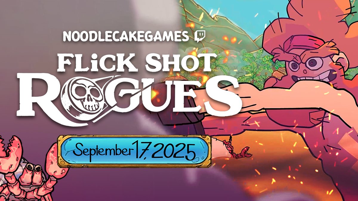 Launch day stream incoming! Flick Shot Rogues goes live Sept 17!! Catch us on Twitch at 2pm CST to flick shot some rogues!   twitch.tv/noodlecakegames