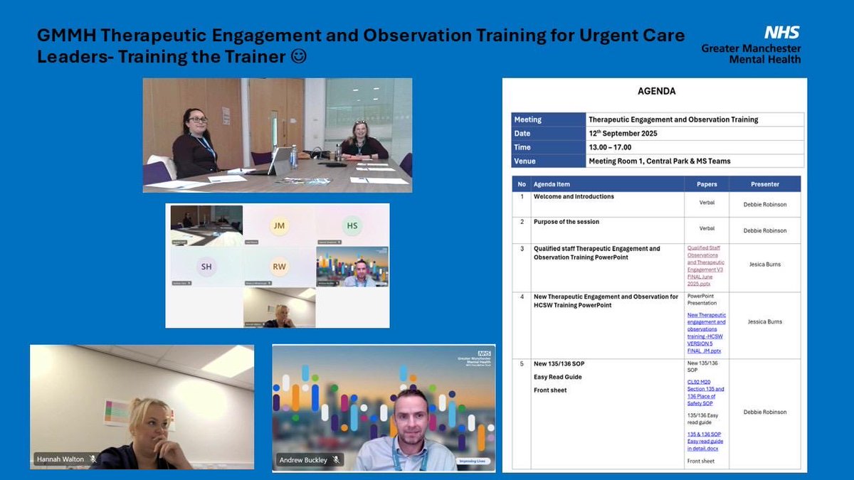 ⭐️ Thanks to Jessica &amp; The GMMH Nursing &amp; Governance Training Team for supporting our Urgent Care Leaders #train the trainer to improve our service users &amp; families experiences in our acute partner’s A&amp;Es &amp; other Health Based Places of Safety 👍🤩🤩🤩🤩🤩#learning together ❤️