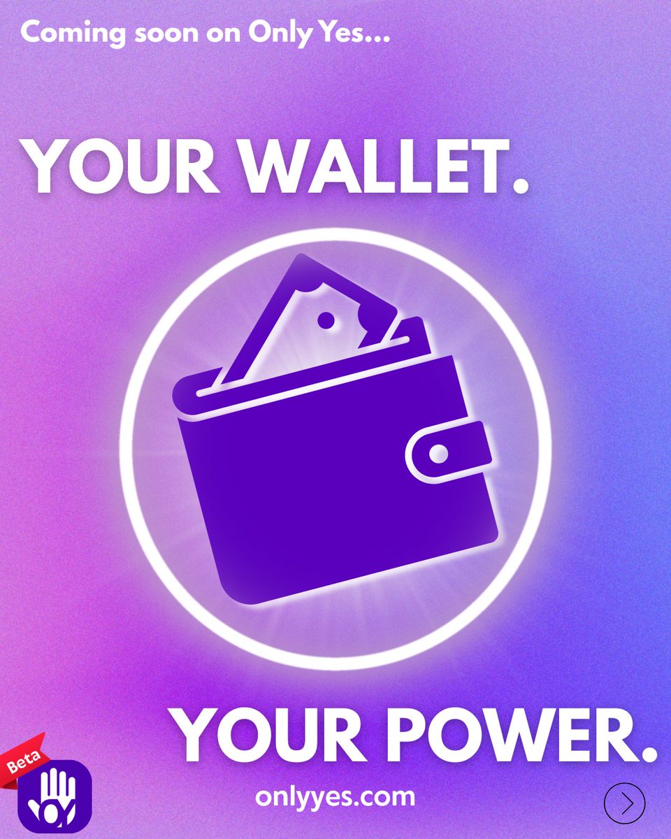 onlyyes_'s tweet photo. Big news is loading… 🚀
Soon, you’ll be able to receive support from your supporters directly through the Only Yes Digital Wallet.
✔ Secure &amp; easy
✔ Fans can support your content instantly
✔ Withdraw in crypto or real money

Because saying YES should always pay off. 💜 https://t.co/uibYc3Y7dj