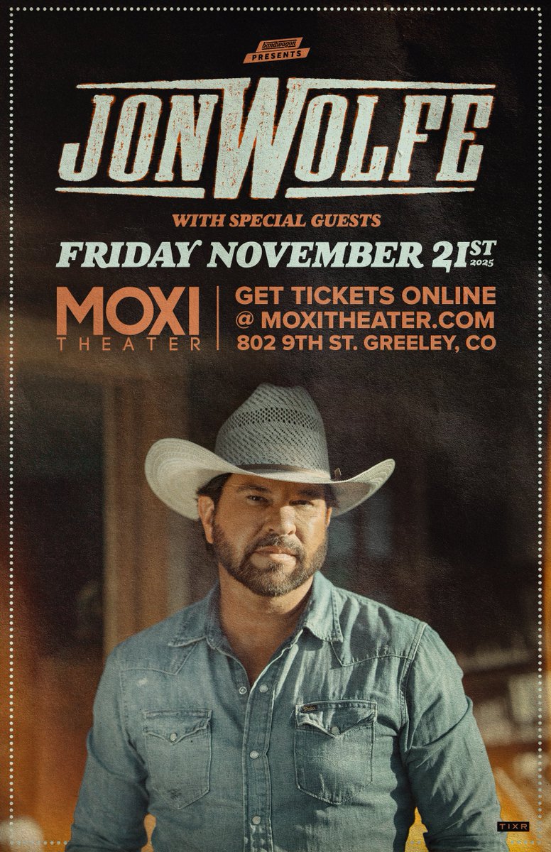 GREELEY, CO! I am excited to announce we are heading your way! See y’all at the <a href="/MoxiTheater/">Moxi Theater</a> on November 21st. Tickets on sale now! 🎟️🔗 tixr.com/pr/JonWolfe/15…