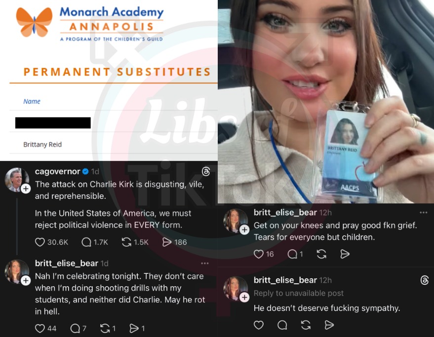 libsoftiktok's tweet photo. Brittany Reid, a teacher at @AACountySchools in MA, made multiple posts CELEBRATING Charlie Kirk's ass*ssination.

“I’m celebrating. May he rot in hell.”

THIS is who is teaching your children.

Any comment @AACountySchools? https://t.co/r6gZNFw1qj