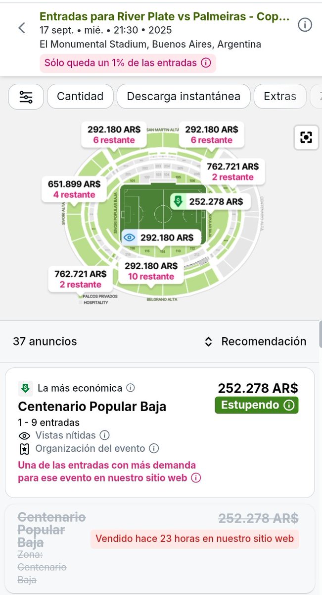 Marcos Moreno (@morenomarquitos) on Twitter photo Las entradas de los socios, que se matan en River ID haciendo fila x horas, están en las páginas de empresas que las venden en precios exorbitantes. Cuánto será el porcentaje que se lleva <a href="/stefanocdicarlo/">Stefano Di Carlo</a> ? Las entradas de los socios, que se matan en River ID haciendo fila x horas, están en las páginas de empresas que las venden en precios exorbitantes. Cuánto será el porcentaje que se lleva <a href="/stefanocdicarlo/">Stefano Di Carlo</a> ?