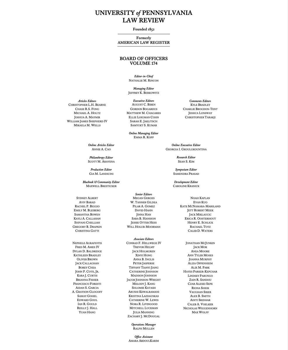 University of Pennsylvania Law Review tweet media