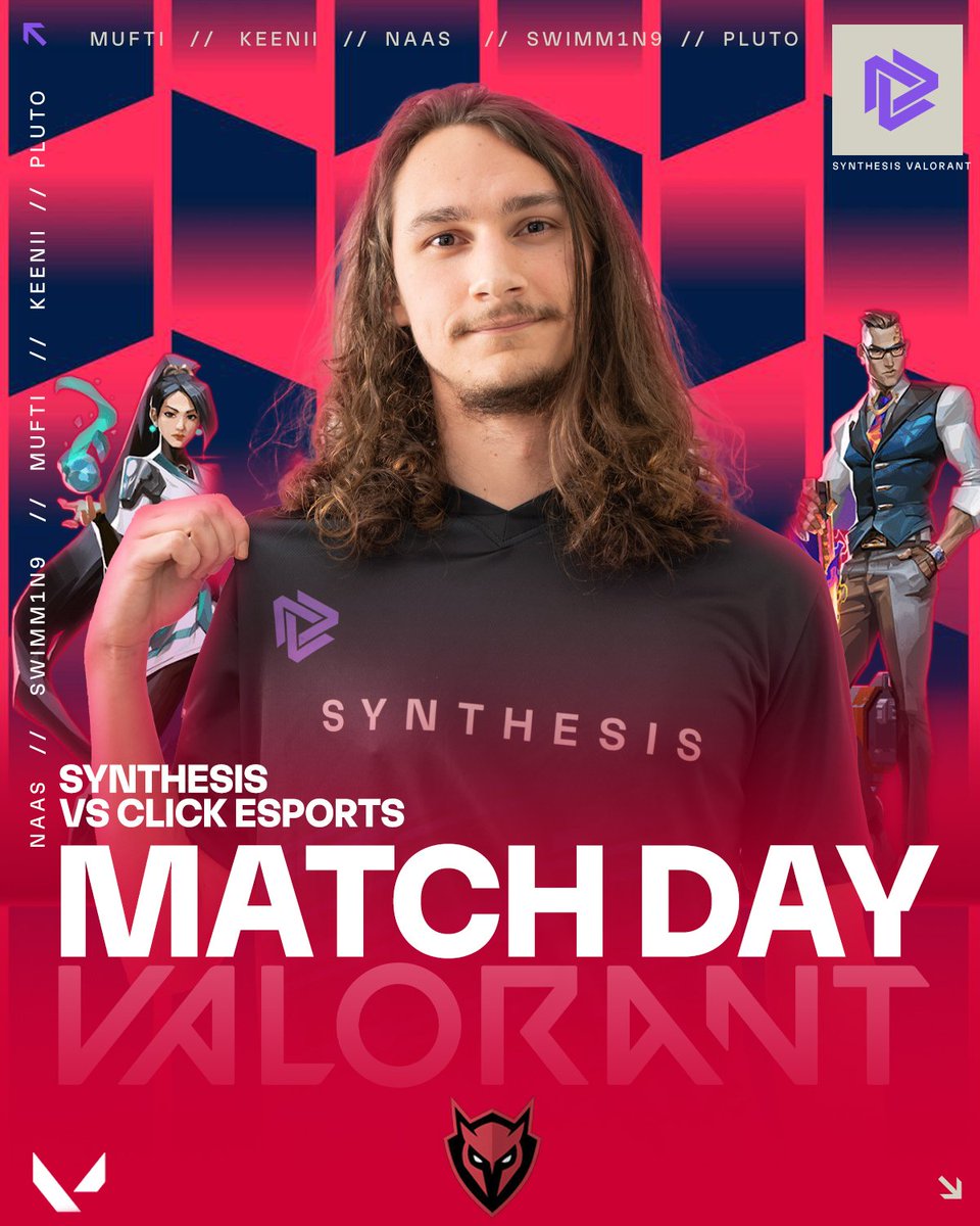 Synthesis (@synthesisenmt) on Twitter photo You know us, we love a good redemption arc🔥
#SYNVALORANT are back this weekend in the <a href="/crimsonclashza/">Crimson Clash</a> Plat to Immo Tournament up against <a href="/Click_Esports_/">Click Esports</a> in the Quarterfinals🎖
LIVE tonight at 7.30 PM on twitch.tv/crimson_clashza
#ShowTheWorld #SYNgg You know us, we love a good redemption arc🔥
#SYNVALORANT are back this weekend in the <a href="/crimsonclashza/">Crimson Clash</a> Plat to Immo Tournament up against <a href="/Click_Esports_/">Click Esports</a> in the Quarterfinals🎖
LIVE tonight at 7.30 PM on twitch.tv/crimson_clashza
#ShowTheWorld #SYNgg