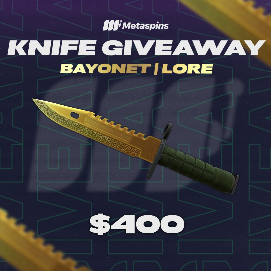 Nades Out Here (@nadesouthere) on Twitter photo 💸🔪CS2 Giveaway - $400 Bayonet Lore Knife
➡️To Enter:
⭐️Follow <a href="/metaspinscasino/">Metaspins Casino</a> & <a href="/NadesOutHere/">Nades Out Here</a>
⭐️Like♥️& Retweet 🔁
⭐️Tag One Friend
⏰Giveaway Ends in 7 Days! 💸🔪CS2 Giveaway - $400 Bayonet Lore Knife
➡️To Enter:
⭐️Follow <a href="/metaspinscasino/">Metaspins Casino</a> & <a href="/NadesOutHere/">Nades Out Here</a>
⭐️Like♥️& Retweet 🔁
⭐️Tag One Friend
⏰Giveaway Ends in 7 Days!