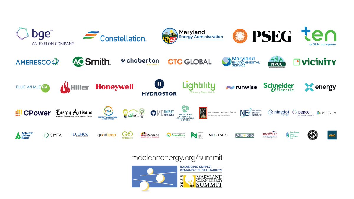 The 2025 Maryland Clean Energy Summit would not be possible without external support. Thank you to all of our sponsors for making Maryland’s flagship #CleanEnergy conference a reality. 

Still haven't purchased tickets? Secure yours today! 

🎟️ bit.ly/4m5zjHW