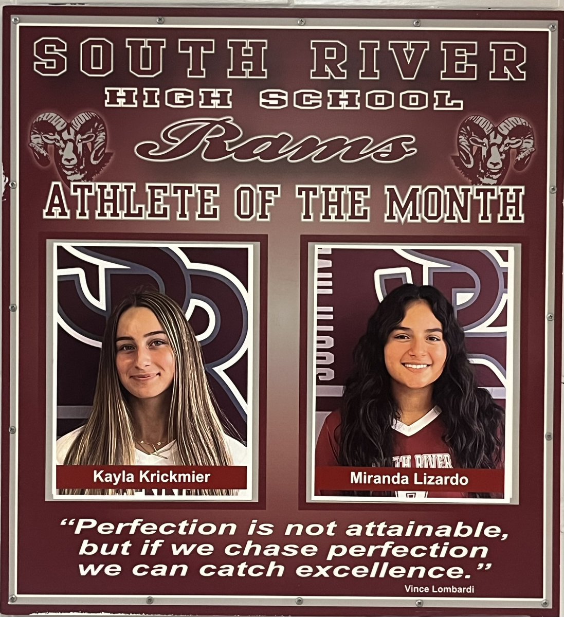 Congratulations to Kayla Krickmier and Miranda Lizardo who were selected as the Athletes of the Month for Girls’ Tennis &amp; Volleyball!