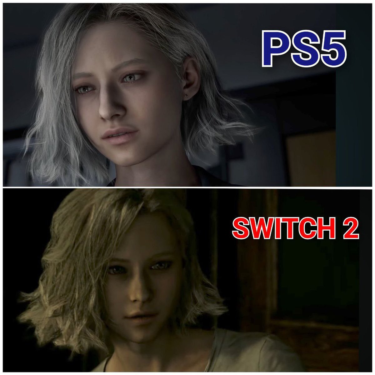 Play4Index's tweet image. Big visual gap in Grace’s face between Resident Evil 9 on PS5 and Switch 2

#NintendoSwitch2 #PlayStation