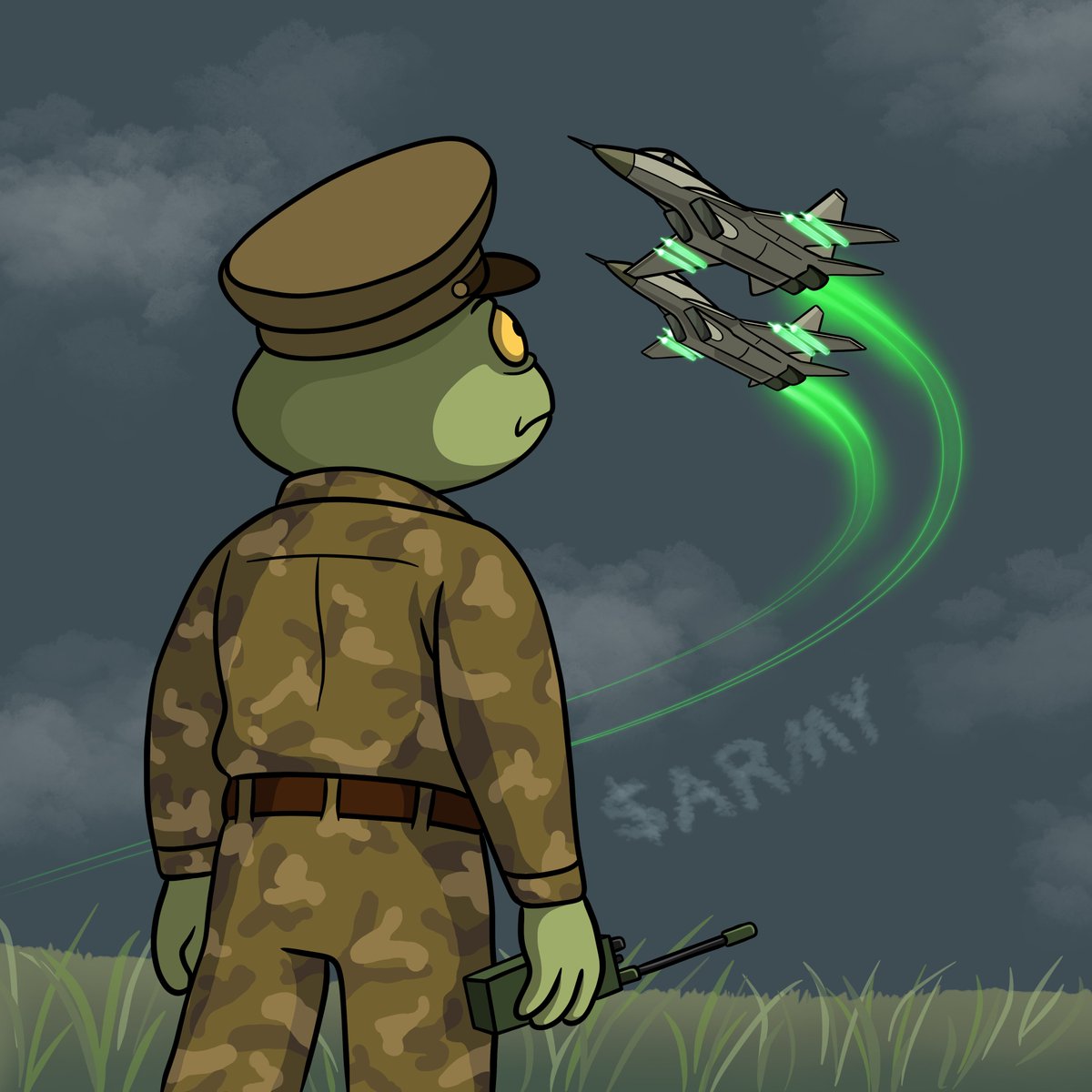 Green candle payloads locked, F-16s circling above.
