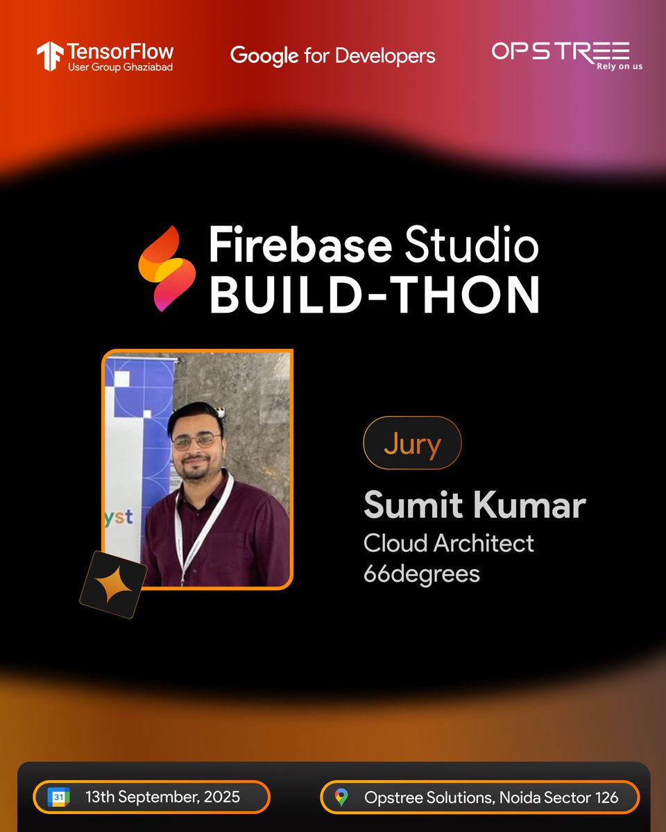 ⚡ Meet the Jury – The Minds Behind the Verdict! ⚡

We’re thrilled to introduce our power-packed jury panel for the Gemini &amp; Firebase BUILD-THON!

#Hackathon #AI #Firebase #GeminiAPI #Judges #TFUGGhaziabad #Innovation #TechCommunity