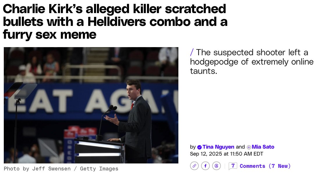 tina_nguyen's tweet image. One of the reasons I joined @Verge was that the MAGA beat was  synonymous with being Online, and being Online is an entirely new way of engaging in politics -- to the point, as we&apos;ve seen, of political violence.   

This story I wrote with Mia Sato is a prime example.…