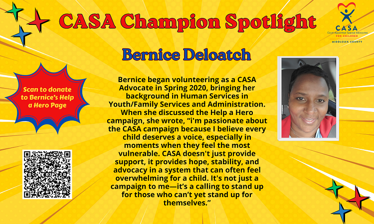 Support Bernice, one of our dedicated CASA Champions, as she fundraises for our campaign! Donate to her page and help her become one of our top three fundraising champions. 

secure.givelively.org/donate/court-a…