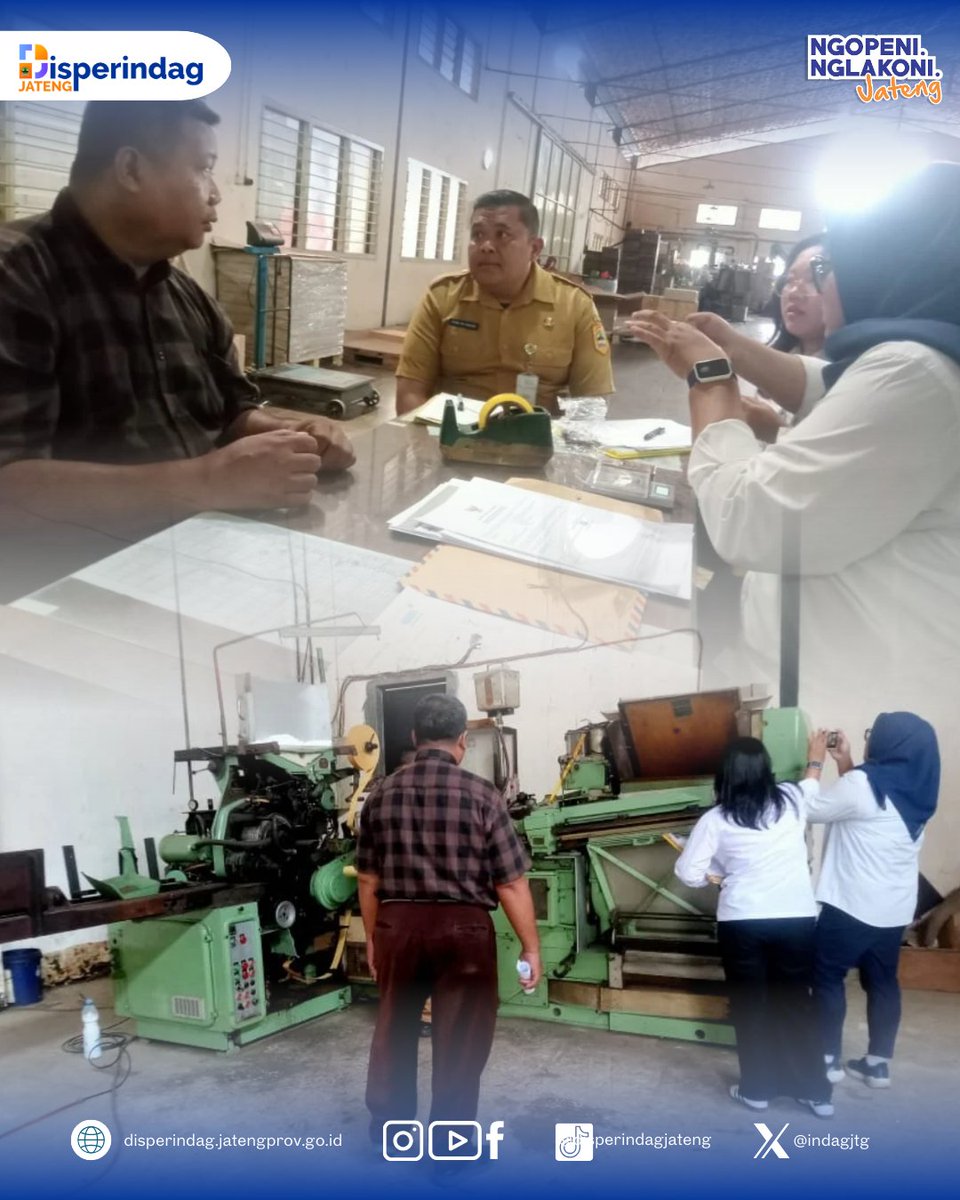 indagjtg's tweet photo. Dinas Perindustrian dan Perdagangan (Disperindag) Provinsi Jawa Tengah bersama PT. Sucofindo melaksanakan kegiatan verifikasi dan registrasi mesin pelinting rokok pada Industri Hasil Tembakau di provinsi Jawa Tengah pada 2 – 6 September 2025 di Semarang. https://t.co/n2ILyiD1YD