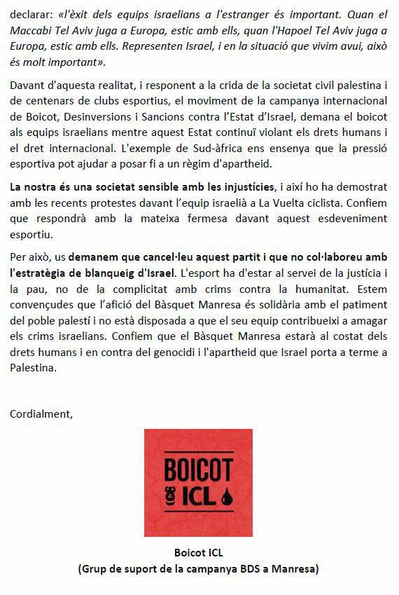 NO JUGUIS AMB EL GENOCIDI!🏀

Ens trobem el 15 d’octubre