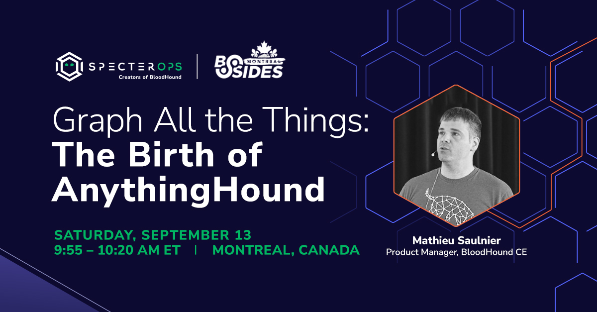 If you're attending <a href="/BSidesMontreal/">BSidesMTL</a> this weekend, make sure you catch <a href="/ScoubiMtl/">Scoubi</a>'s presentation. He will dive into BloodHound OpenGraph &amp; how you can now ingest &amp; visualize Identity Attack Paths &amp; relationships from any platform, repository, or app.

➡️ bsidesmtl.ca