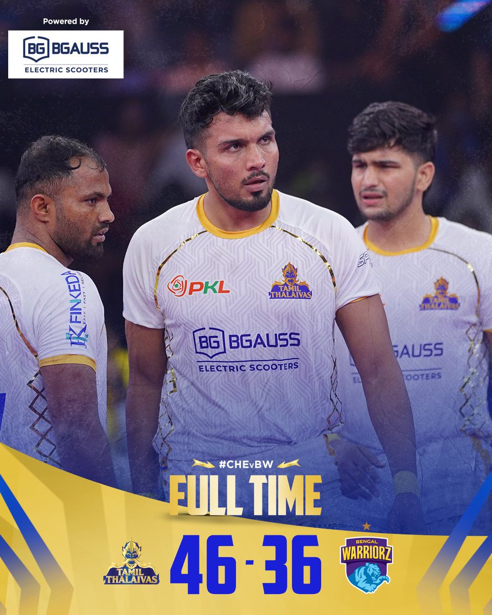 tamilthalaivas's tweet image. And the record against the Bengal Warriors continues..🙂‍↕️

#CHEvBW | #PKL12 | #GiveItAllMachi | #IdhuNammaTeam | #TamilThalaivas | #ProKabaddi