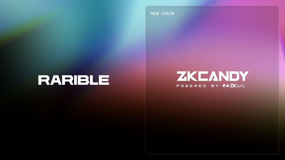 Our multichain expansion continues 💛

We’re excited to welcome the <a href="/ZKcandyHQ/">ZKcandy 🍬⛓️ - L2 Entertainment ZK Chain</a> community to the new Rarible!

ZKcandy is a lightning fast Elastic Chain supercharged by <a href="/iCandyInteract/">iCandy Interactive Limited (ASX:ICI)</a> and <a href="/zksync/">ZKsync</a>. You can now collect, trade and launch ZKcandy NFTs seamlessly on our marketplace ⬇️