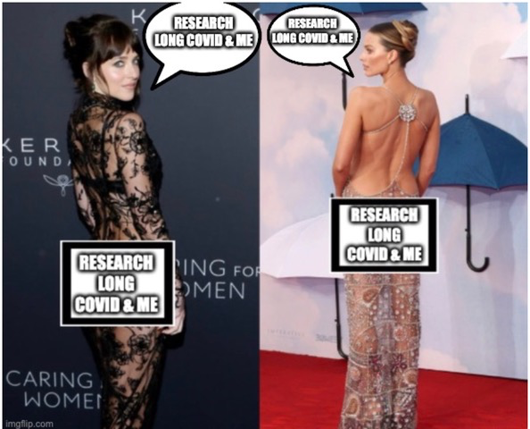 bhanlon15's tweet photo. Margot & Dakota making statements on the red carpet this week - and that bold message is to Research Long COVID & ME
#ResearchLongCOVID
#ResearchME https://t.co/OtuIAYUDHM