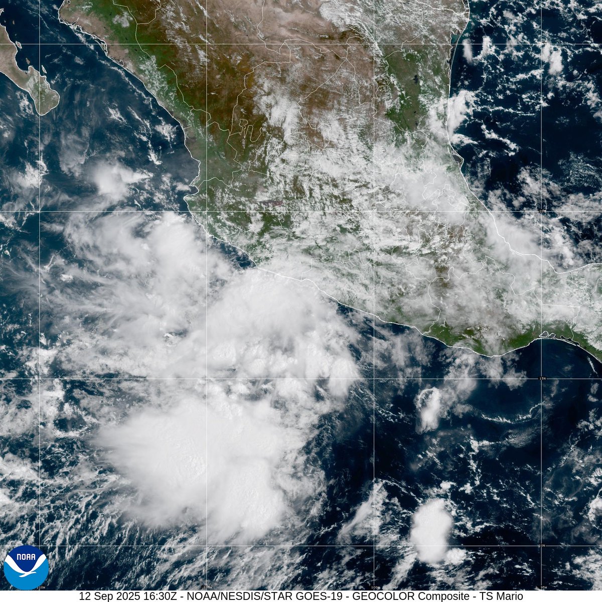 🔔ATENTOS🔔➖SE HA FORMADO LA TORMENTA TROPICAL #MARIO JUSTO FRENTE A LA COSTA DE #MÉXICO

El Centro Nacional de Huracanes ha comunicado que se ha formado la tormenta tropical #Mario justo frente a la costa de México sobre el Pacífico Este. 

La tormenta tropical #Mario tiene