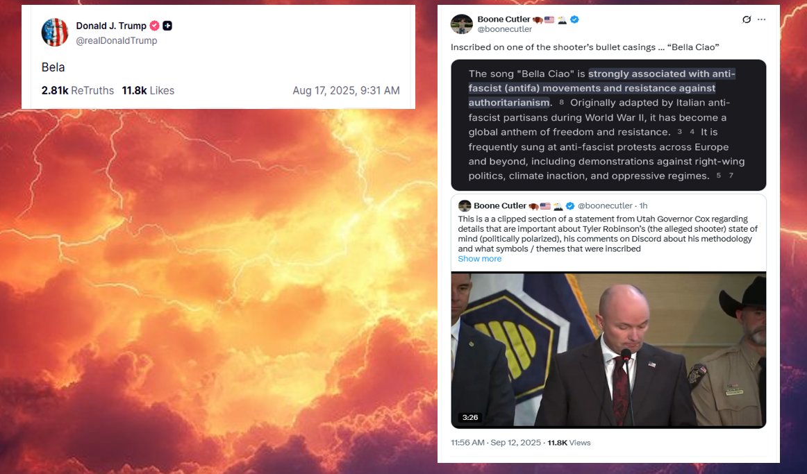 "Bella" is the word on the day.
It's just so ironic that on August "17th" 
Trump had that strange Truth post "Bela".
Which is still up.

Anyway, off to my bike ride.  Probably nothing