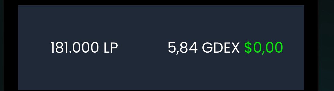 Poool for Farming is live!!

It shows 0% APR only because the price from GDEX has 0$ value, is a governance token where you can earn a % from GDEX trading fees.

Even dough shows 0%, Farming is live and paying. 

Farmed 180K ulP myself for testing and got already 5+ GDEX

#LUNC