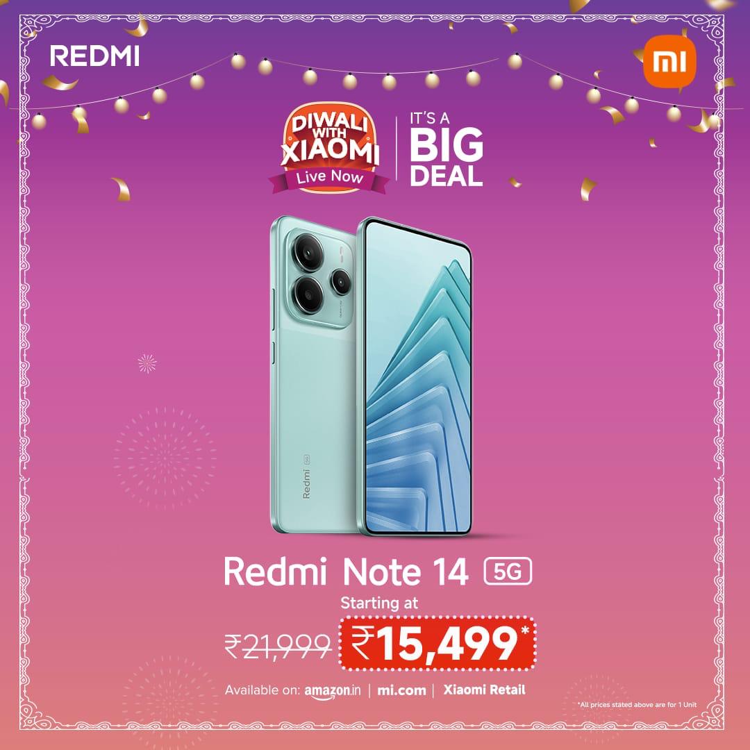 nirmaltv's tweet image. This festive season, experience Redmi Note 14 5G at an unmatched price. It is now available at its lowest price of 2025, ahead of the mega sale season.
✨ Brightest AMOLED @ 2100nits
📸 Sony low-light cameAtmosgic
🔊 300% louder Dolby Atmos sound
#DiwaliWithXiaomi #RedmiNote14