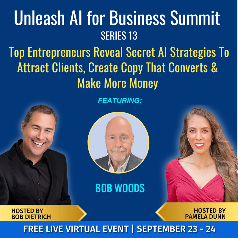 SocialSalesLink's tweet photo. Are you ready to transform your business with the AI strategies Top Entrepreneurs are using now? Sign up FREE for The Unleash AI For Business Summit: Series 13: https://t.co/FJJaAnpH0q @bobwoods https://t.co/UDEDKm7l09